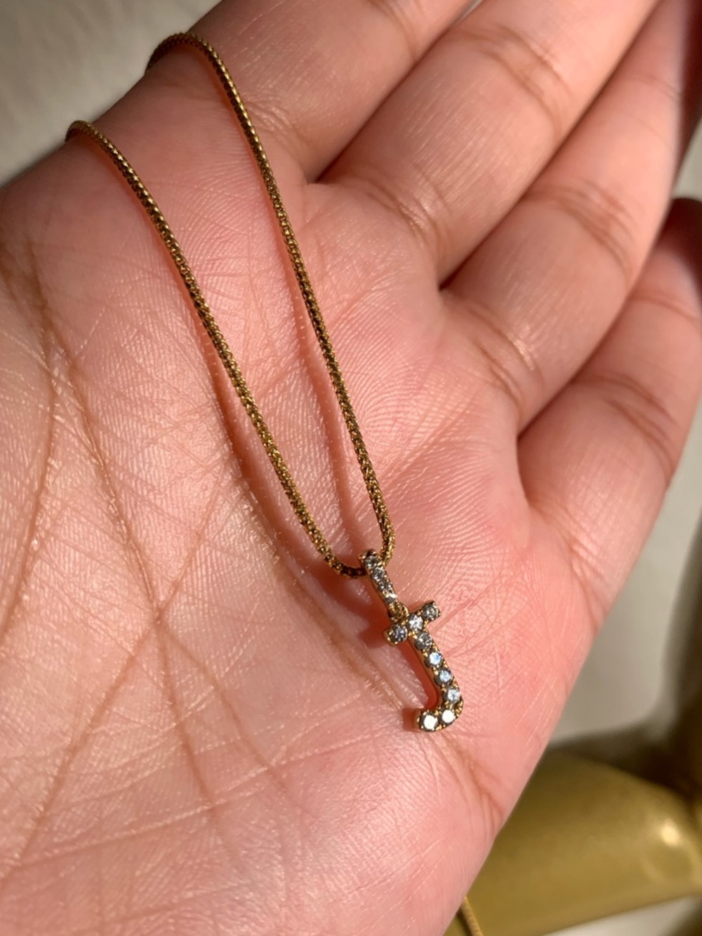 Gold Initial 'J' Pendant Necklace with Box Chain